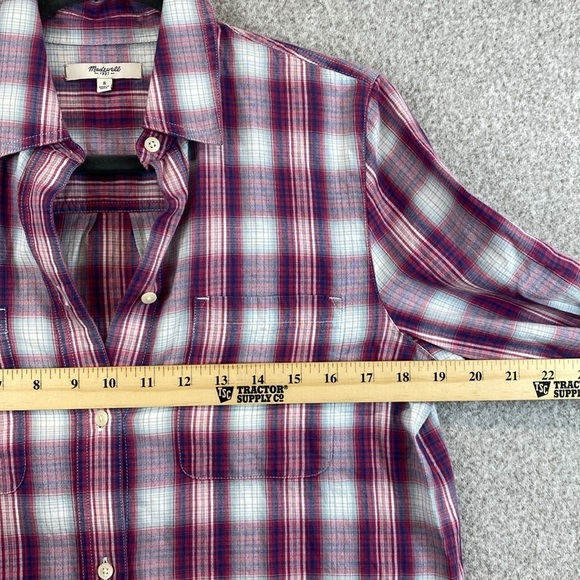 Madewell cotton button down tartan plaid S preppy basics gorpcore grunge y2k - Picture 5 of 8